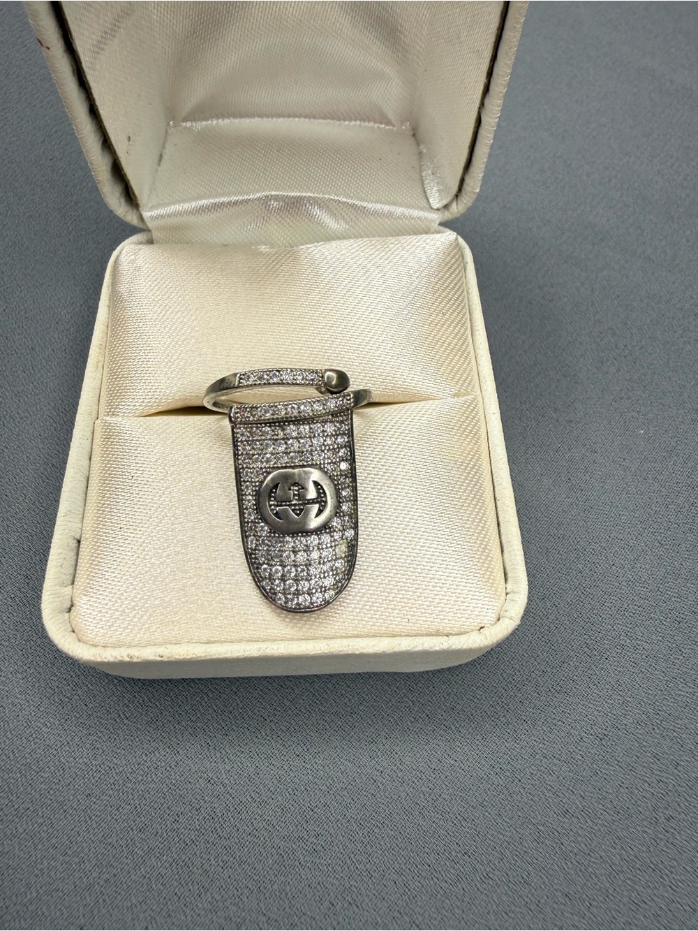 Pavé Crystal GG Pendant with Box